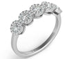 ESTATE .54CT DIAMOND 14KT WHITE GOLD 3D CLASSIC ROUND MULTI FLOWER LOVE RING