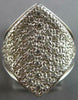 ESTATE LARGE .85CT DIAMOND 14KT WHITE GOLD 3D CLASSIC PAVE DIAGONAL FUN RING