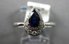 .66CT DIAMOND & AAA SAPPHIRE 14KT WHITE GOLD PEAR SHAPE & ROUND DOUBLE HALO RING
