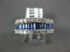 WIDE 2.25CT DIAMOND & AAA SAPPHIRE 18K WHITE GOLD SEMI ETERNITY ANNIVERSARY RING