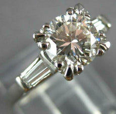 ANTIQUE 1.16CT DIAMOND PLATINUM 3 STONE FISHTAIL G VVS ENGAGEMENT RING #27345