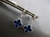 2.18CT DIAMOND & AAA SAPPHIRE 14KT WHITE GOLD 3D 4 LEAF CLOVER HANGING EARRINGS