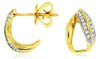 ESTATE .10CT DIAMOND 14KT YELLOW GOLD 3D CLASSIC LEAF HANGING EARRINGS