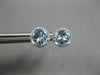 2.25CT DIAMOND & AAA BLUE TOPAZ 14KT WHITE GOLD ROUND CLASSIC HALO STUD EARRINGS