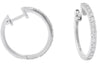 ESTATE .78CT DIAMOND 14KT WHITE GOLD CLASSIC ROUND HUGGIE HOOP HANGING EARRINGS