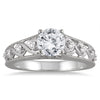 WIDE 1.25CT DIAMOND 14K WHITE GOLD 3D ROUND INFINITY ENGAGEMENT WEDDING RING