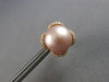 LARGE .43CT DIAMOND & AAA PINK SOUTH SEA PEARL 18KT ROSE GOLD 3D STUD EARRINGS
