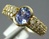 ESTATE 1.75CT DIAMOND & AAA TANZANITE 14K YELLOW GOLD OVAL BEZEL ENGAGEMENT RING