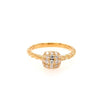 ESTATE .33CT DIAMOND 18KT YELLOW GOLD CLASSIC ROUND SQUARE ROPE DESIGN FUN RING