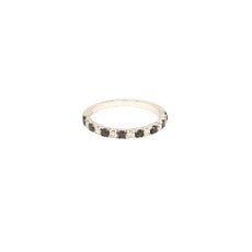 .44CT WHITE & BLACK DIAMOND 18KT WHITE GOLD 3D SEMI ETERNITY ANNIVERSARY RING