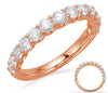ESTATE .99CT DIAMOND 14KT ROSE GOLD CLASSIC ROUND SHARED PRONG ANNIVERSARY RING