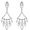 ESTATE .40CT DIAMOND 14KT WHITE GOLD 3D MULTI LEAF CHANDELIER HANGING EARRINGS