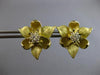ANTIQUE LARGE .45CT DIAMOND 18KT YELLOW GOLD FLOWER CLIP ON FUN EARRINGS #28050