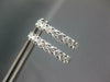 ESTATE .81CT DIAMOND 18KT WHITE GOLD 3D ROUND OVAL SHAPE HUGGIE HANGING EARRINGS
