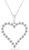 .50CT DIAMOND 14KT WHITE GOLD 3D CLASSIC ROUND OPEN HEART LOVE FLOATING PENDANT