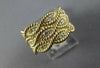 WIDE .67CT DIAMOND 14KT YELLOW GOLD MULTI LEAF MULTI ROW 3/4 ETERNITY LOVE RING