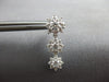 1.46CT DIAMOND 14KT WHITE GOLD MULTI FLOWER PAST PRESENT FUTURE HANGING EARRINGS
