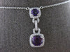 1.26CT DIAMOND & AAA AMETHYST 14K WHITE GOLD CUSHION & ROUND FUN LARIAT NECKLACE