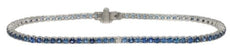 3.2CT DIAMOND & AAA SAPPHIRE 14K WHITE GOLD 3D CLASSIC ETERNITY TENNIS BRACELET