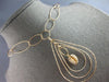 ESTATE EXTRA LARGE .90CT DIAMOND 14KT ROSE GOLD OPEN LINK TEAR DROP FUN NECKLACE