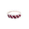 ESTATE .72CT DIAMOND & AAA RUBY 18KT WHITE GOLD 3D DOUBLE INFINITY FUN LOVE RING