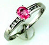 .57CT DIAMOND & AAA PINK SAPPHIRE 14K WHITE GOLD 3D OVAL & ROUND FRIENDSHIP RING