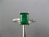 2.14CT DIAMOND & AAA EMERALD 14KT WHITE GOLD 3D BAGUETTE ENGAGEMENT RING #27326