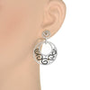 LARGE 3.3CT WHITE & BLACK DIAMOND 18KT WHITE GOLD FILIGREE CIRCULAR FUN EARRINGS