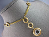 LARGE .15CT DIAMOND 14KT 2 TONE GOLD MULTI CIRCULAR BY THE YARD LARIAT NECKLACE