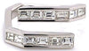 ESTATE 1.29CT DIAMOND 18KT WHITE GOLD BAGUETTE CLASSIC CHANNEL CRISS CROSS RING