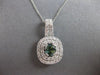 LARGE 2.65CT DIAMOND & AAA GREEN TOURMALINE 14KT WHITE GOLD OVAL & ROUND PENDANT