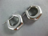 ESTATE 18KT WHITE GOLD 3D ITALIAN HANDCRAFTED HEXAGON HOOP EARRINGS #25545