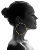 ESTATE EXTRA LARGE 14KT YELLOW GOLD 3D CLASSIC FLEXIBLE HOOP HANGING EARRINGS