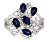 1.82CT DIAMOND & AAA SAPPHIRE 14KT WHITE GOLD 3D CLASSIC MULTI BRANCH FUN RING