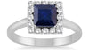 2.32CT DIAMOND & AAA SAPPHIRE 14K WHITE GOLD PRINCESS & ROUND SQUARE HALO RING