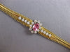 ANTIQUE 1.95CT AAA CZ & AAA PINK SAPPHIRE 14K 2 TONE GOLD MILGRAIN LOVE BRACELET