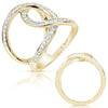 ESTATE .66CT DIAMOND 14KT YELLOW GOLD 3D CLASSIC LOVE KNOT FUN RING