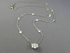 ESTATE .96CT DIAMOND 14K WHITE GOLD 3D FLOWER BY THE YARD NECKLACE F/G VVS 25651