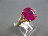 LARGE 5.1CT DIAMOND & AAA BURMA RUBY 18KT YELLOW GOLD 3D 3 STONE ENGAGEMENT RING