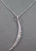 ESTATE LARGE .67CT DIAMOND 18KT WHITE GOLD GRADUATING MOON LOVE FLOATING PENDANT