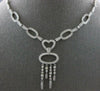 1.59CT DIAMOND 14KT WHITE GOLD 3D HEART CHANDELIER SEMI ETERNITY LARIAT NECKLACE