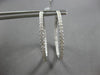 LARGE 1.41CT DIAMOND 18KT WHITE GOLD 3D ROUND INSIDE OUT HOOP HANGING EARRINGS