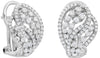 1.35CT DIAMOND 18KT WHITE GOLD 3D ROUND DOUBLE LEAF LOVE KNOT HANGING EARRINGS