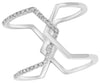 ESTATE .14CT DIAMOND 14KT WHITE GOLD 3D CLASSIC CRISS CROSS GEOMETRICAL FUN RING