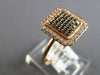 .44CT WHITE & BLACK DIAMOND 14KT ROSE GOLD CLUSTER SQUARE HALO OCTAGON FUN RING