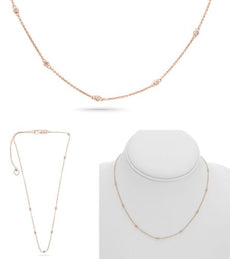 .21CT DIAMOND 14KT ROSE & WHITE GOLD ROUND BY THE YARD ADJUSTABLE LOVE NECKLACE