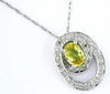 .71CT DIAMOND & AAA YELLOW SAPPHIRE 14KT WHITE GOLD 3D OVAL & ROUND HALO PENDANT
