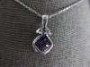 .83CT DIAMOND & AAA AMETHYST 14KT WHITE GOLD 3D CUSHION & ROUND FLOATING PENDANT