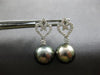 ESTATE .12CT DIAMOND & AAA TAHITIAN PEARL 18KT WHITE GOLD FUN HANGING EARRINGS