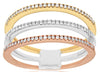 ESTATE .25CT DIAMOND 14KT TRI COLOR GOLD 3 ROW OPEN STACKABLE ANNIVERSARY RING